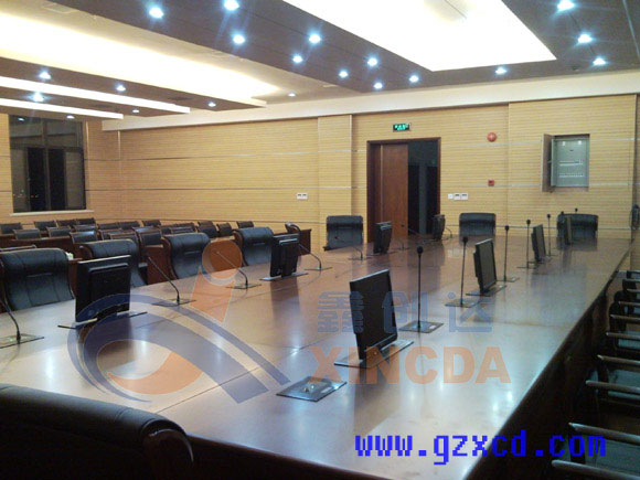 山西政府液晶升降器和多媒體話筒會議系統